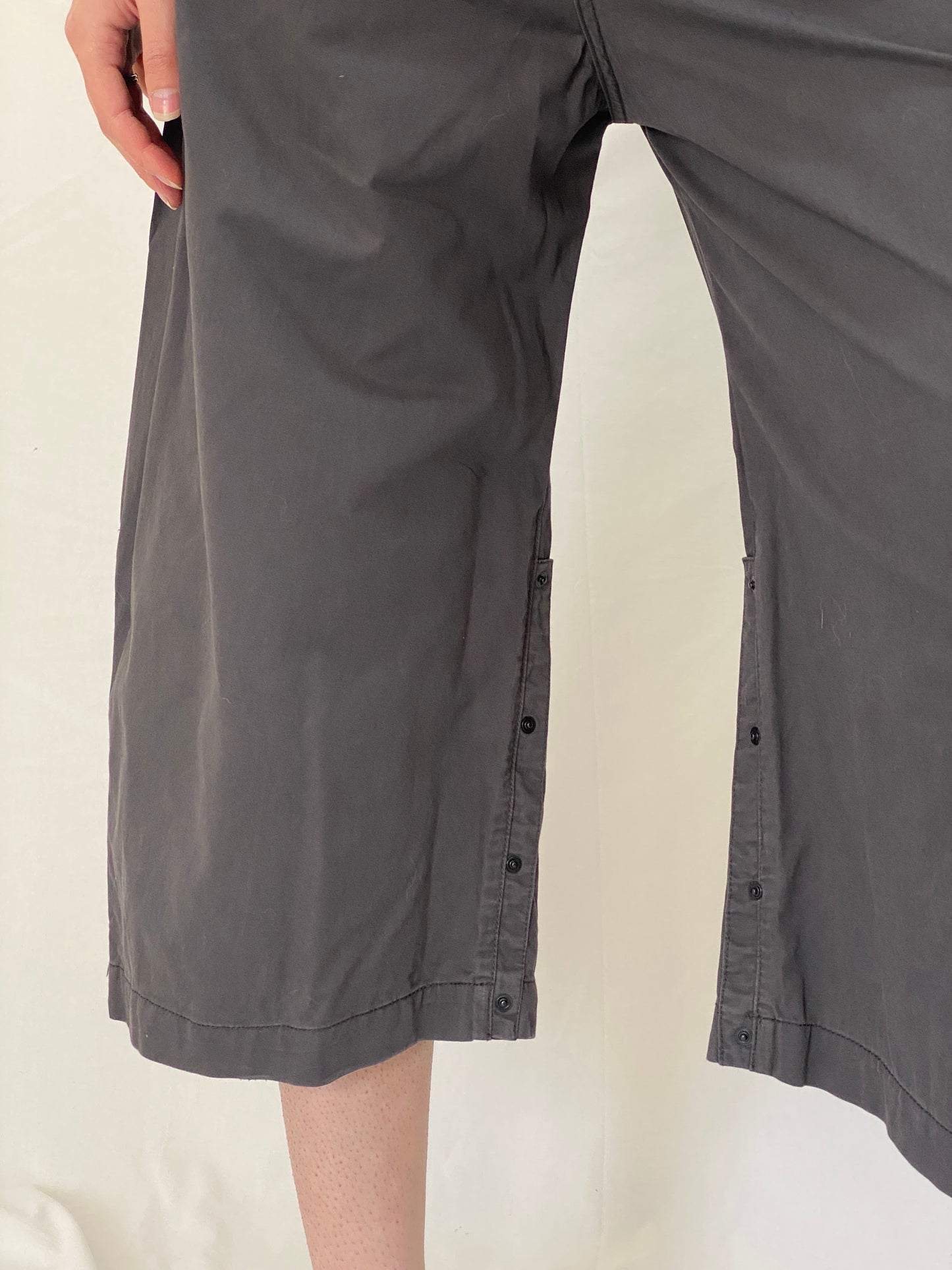 Vintage G-Star RAW 3301 Wide Leg Cropped Pants Charcoal Grey Streetwear Culottes - M