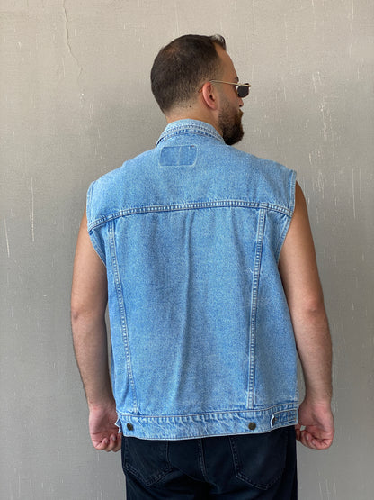 Vintage Feeling Anvil Oversized Denim Vest - 2XL