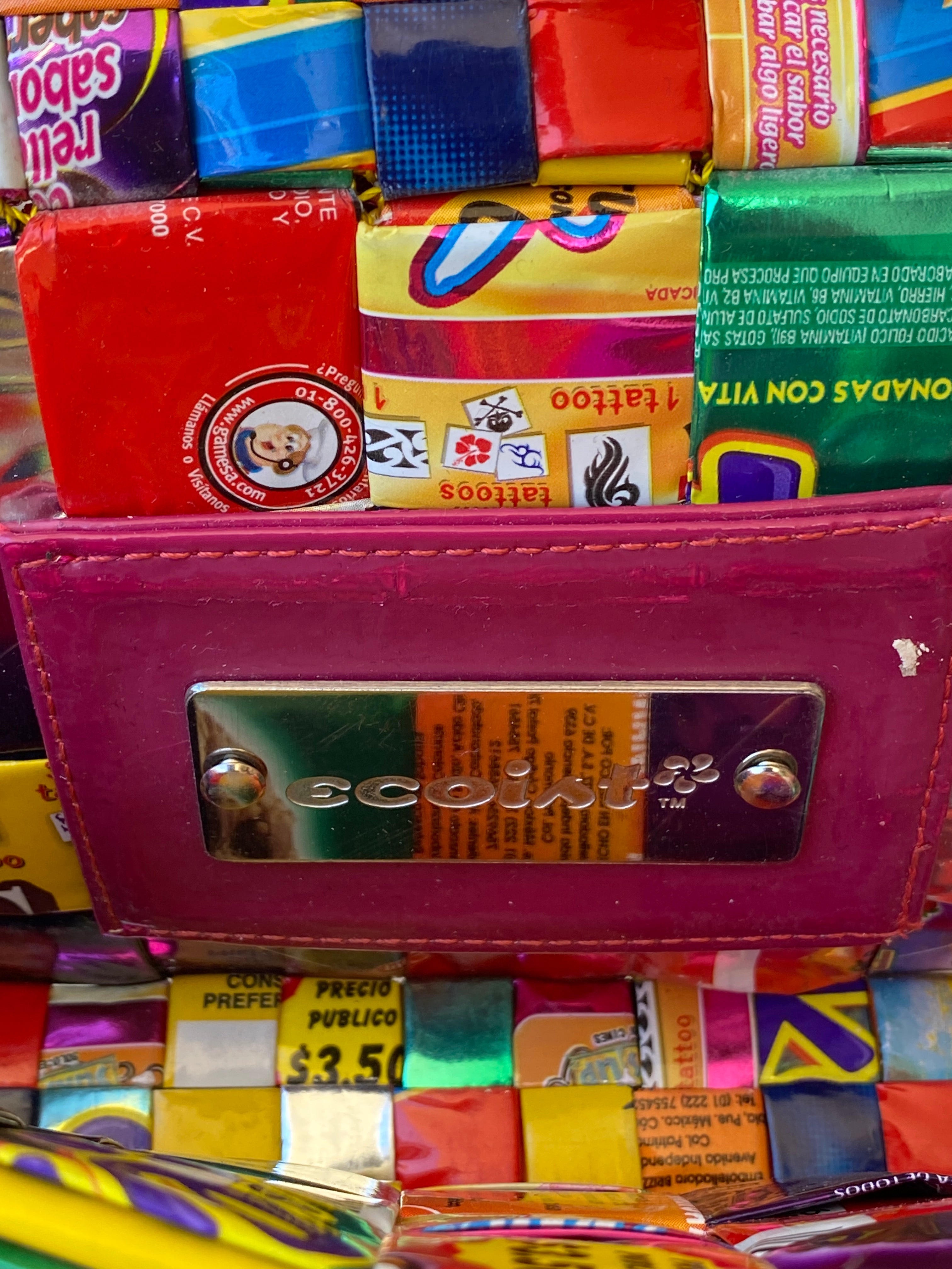 Ecoist Recycled Candy Wrapper Clutch Bag – Handmade Colorful Woven Upcycled Purse