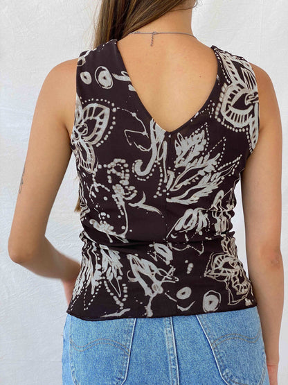 Y2K Floral Sleeveless Top - Balagan Vintage Sleeveless Top consignment, floral, floral top, isabella, Mira