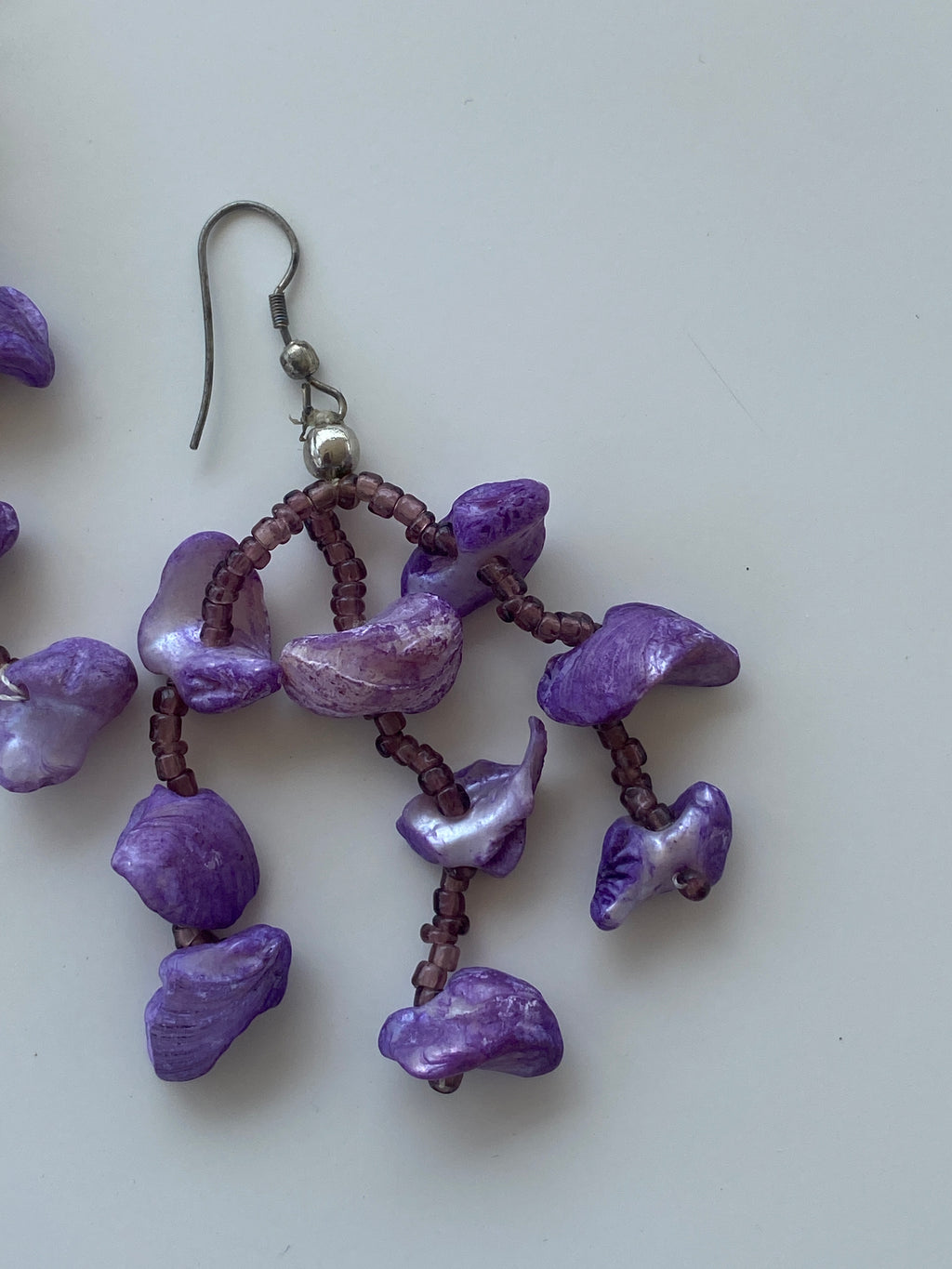 Y2K Purple-Toned Beaded Waterfall Earrings