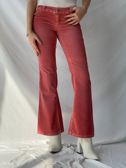 00s Mossimo Denim Pink Mid-Rise Flare Leg Corduroy Pants - 36EUR