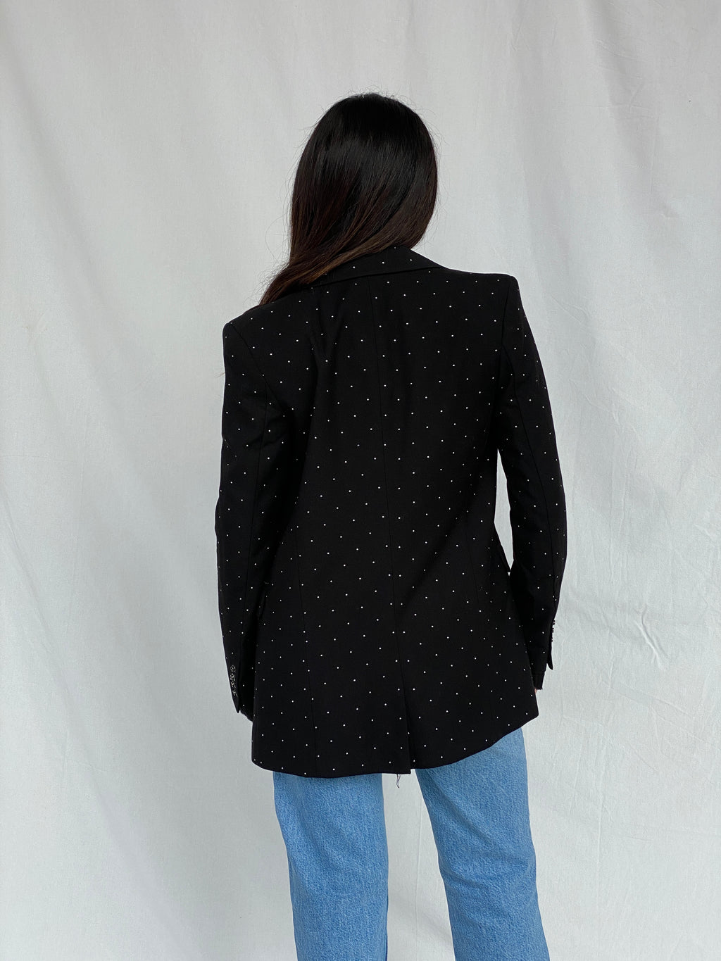 بليزر عمل مريح مزين بنقاط فضية من ديزل للنساء - مقاس XS