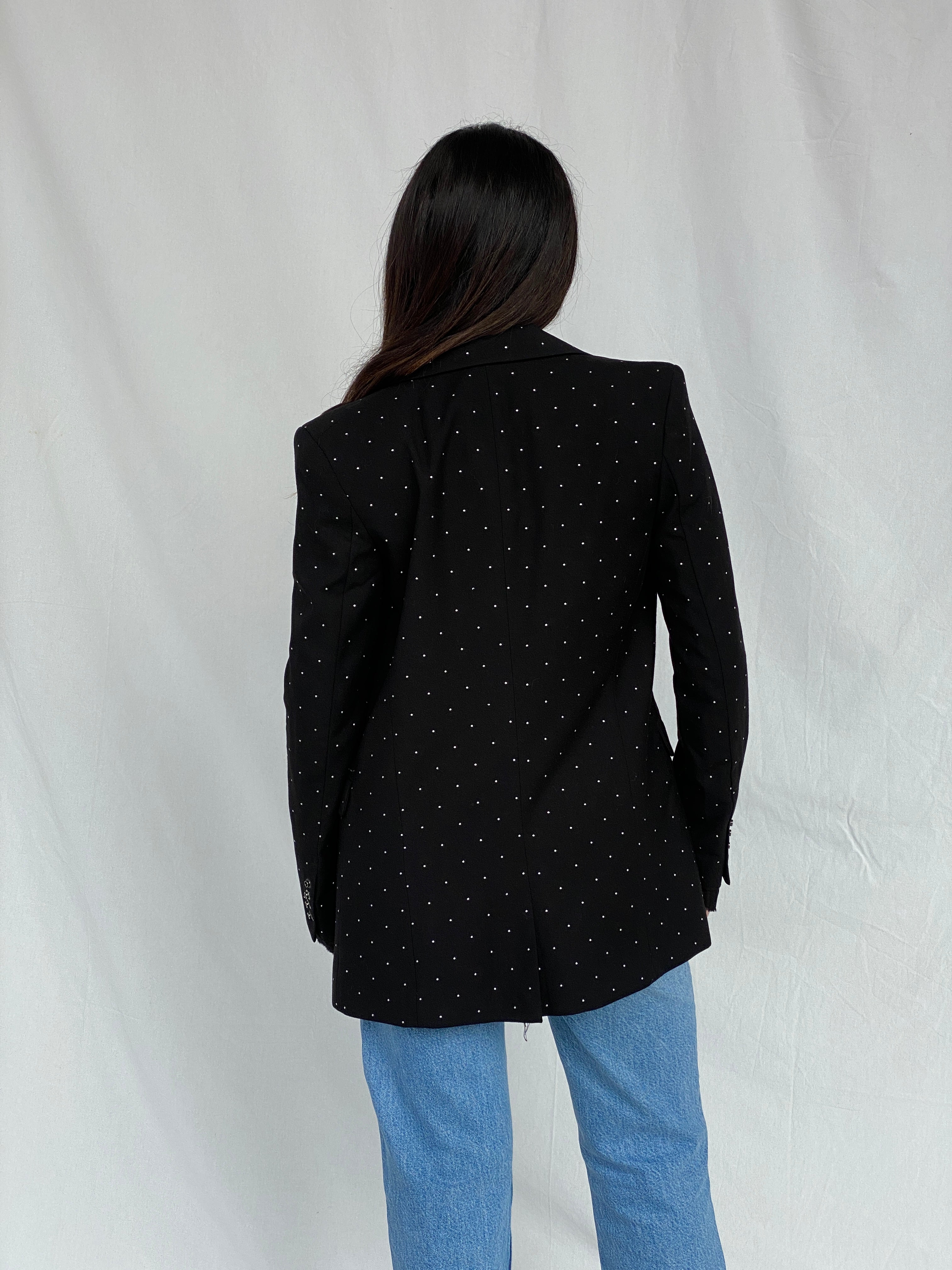 بليزر عمل مريح مزين بنقاط فضية من ديزل للنساء - مقاس XS