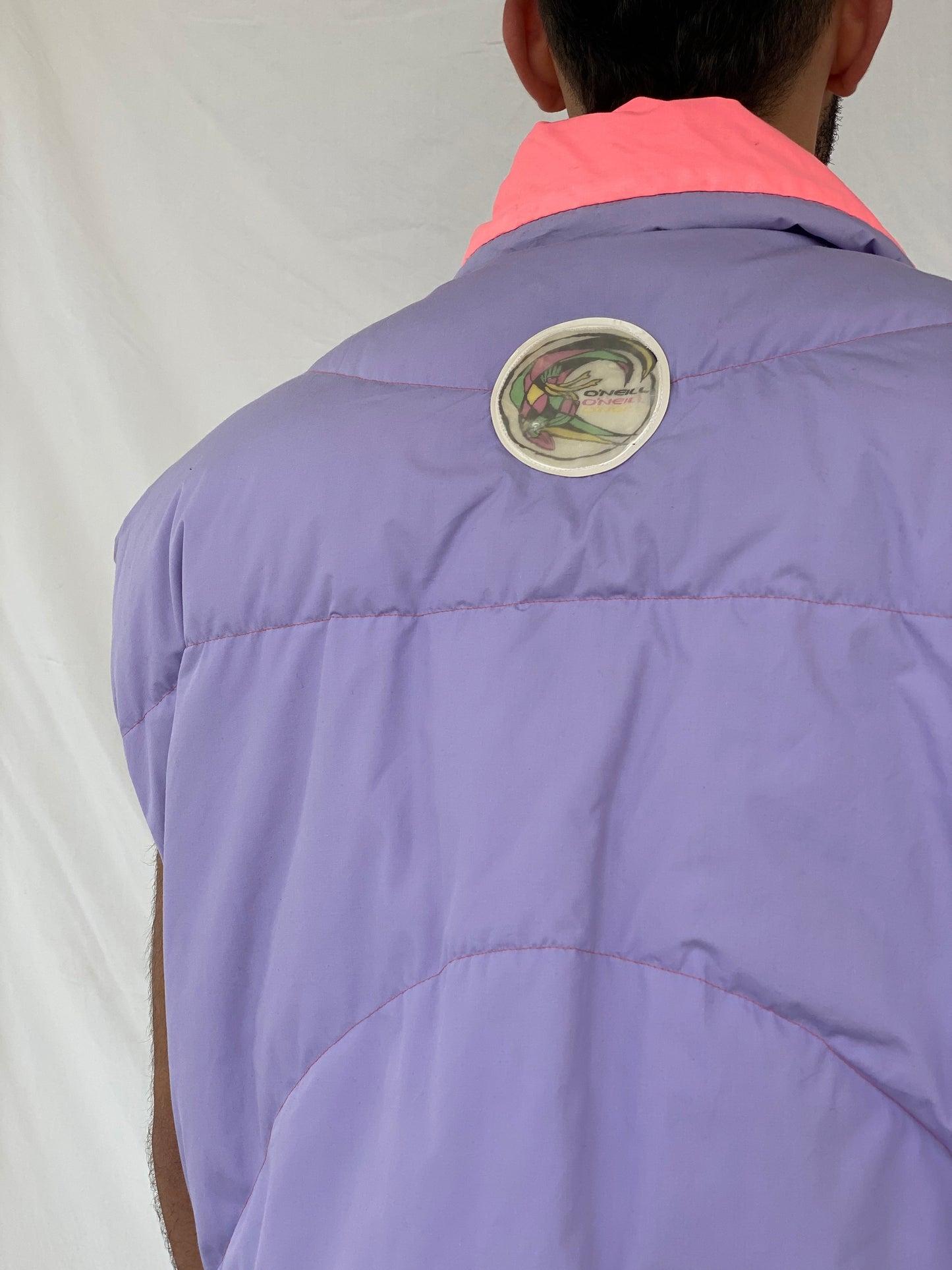 Vintage 80s ONEIL Lavender Puffer Extreme Impact Ski Vest - L