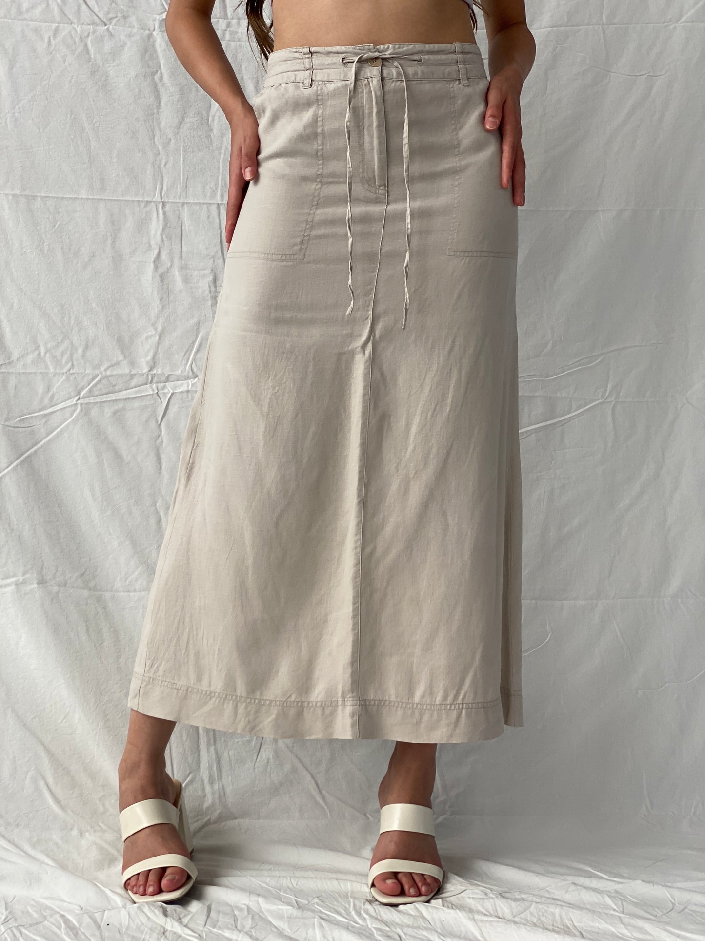 Y2K Next Maxi Linen Skirt - M