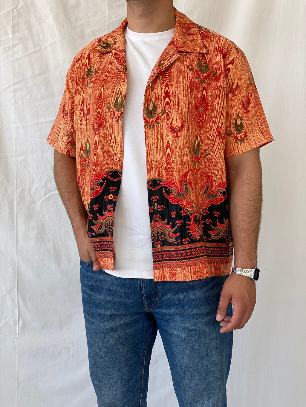 Vintage 90s CITY STREETS Men’s Short Sleeve Hawaiian Print Shirt - L