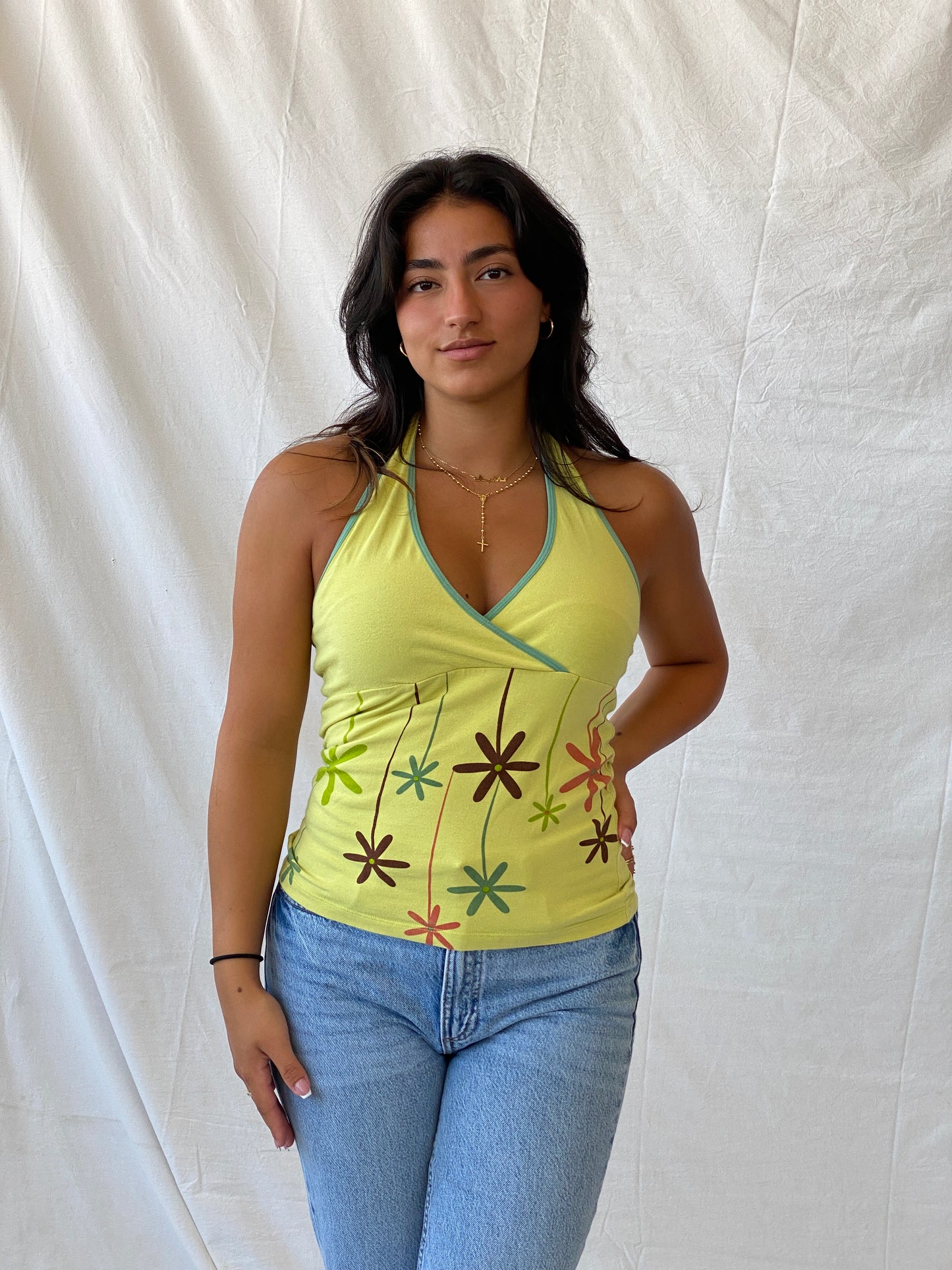 Y2K Koton Green Halter Top - XS