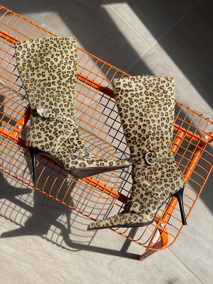 RIPA Italy Vintage Cheetah Leopard Print High Heel Boots