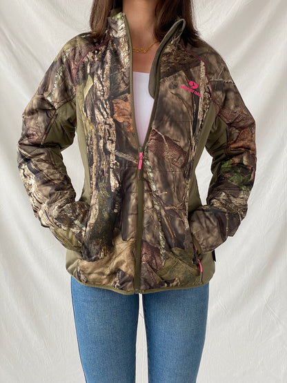 Mossy Oak Women’s Hunting Puffer Jacket with Pink Lining - S