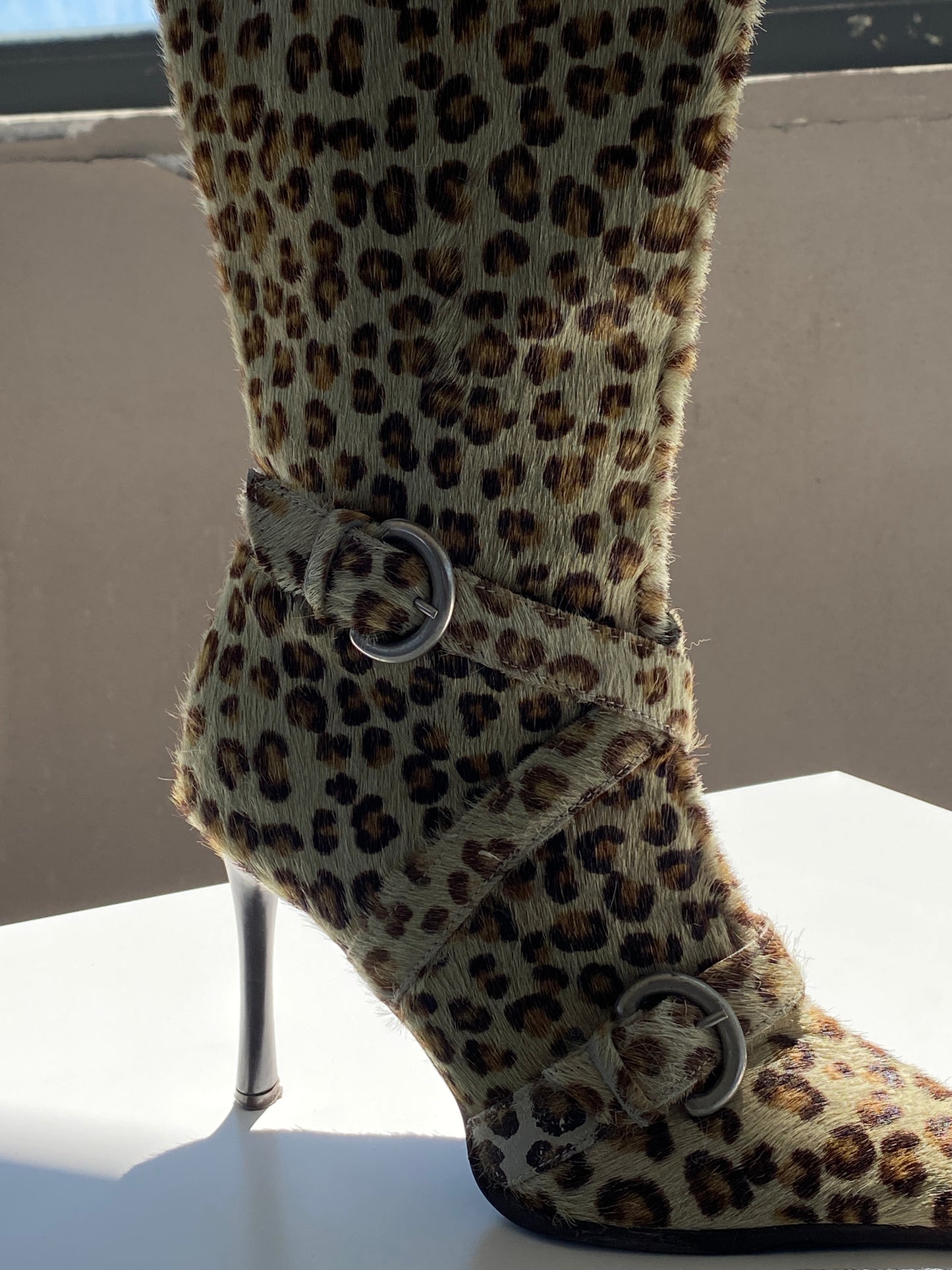 RIPA Italy Vintage Cheetah Leopard Print High Heel Boots