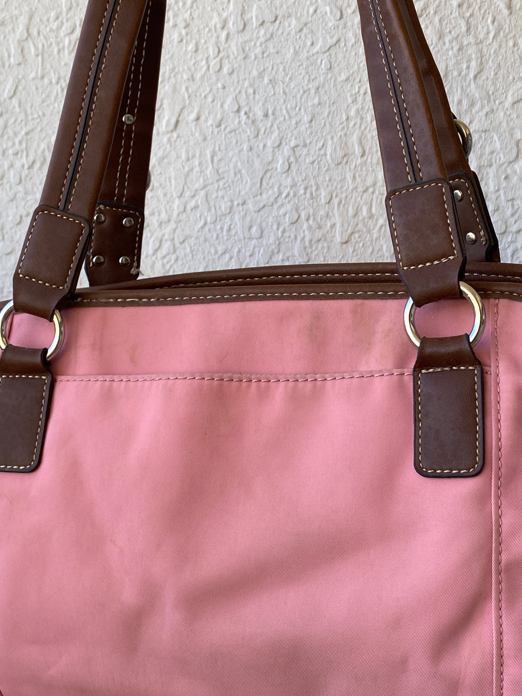 Chaps Pink Brown Shoulder Bag