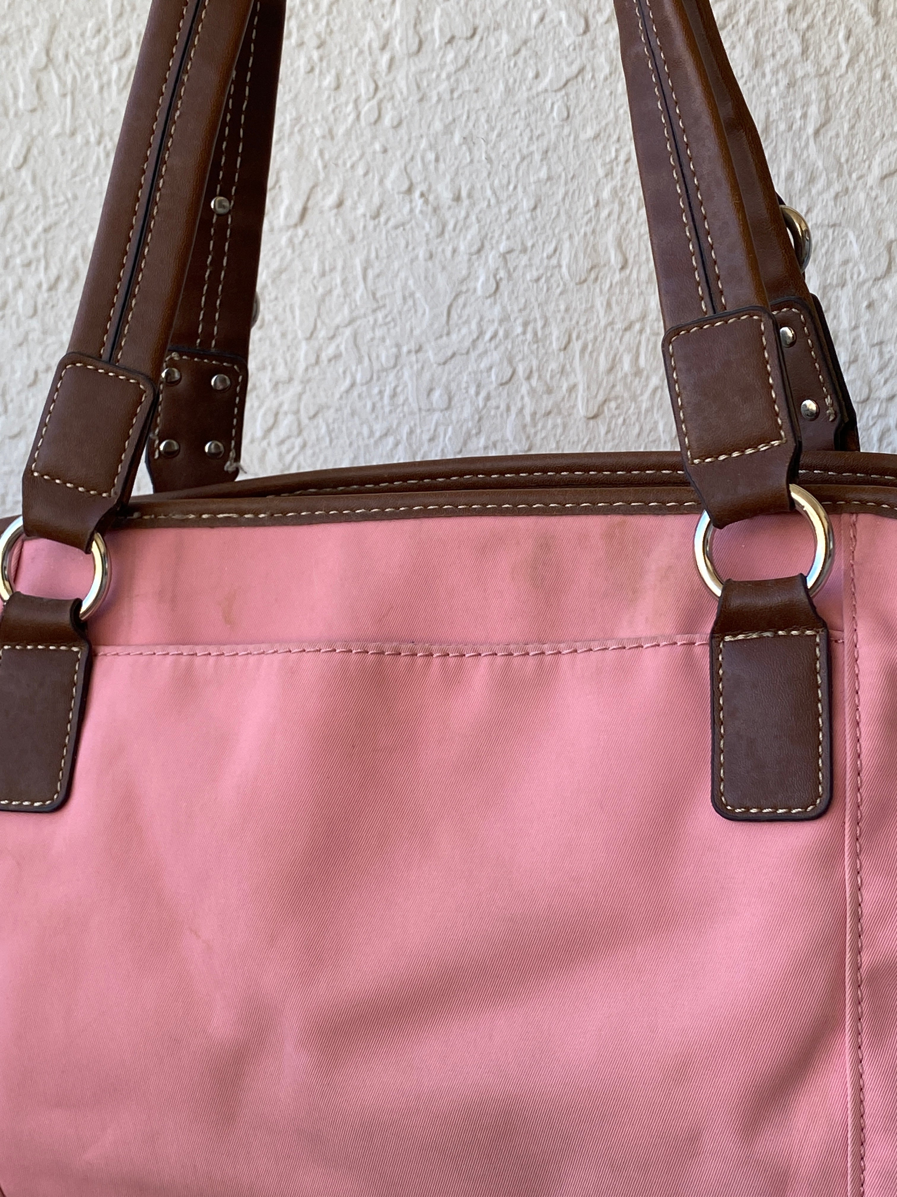 Chaps Pink Brown Shoulder Bag