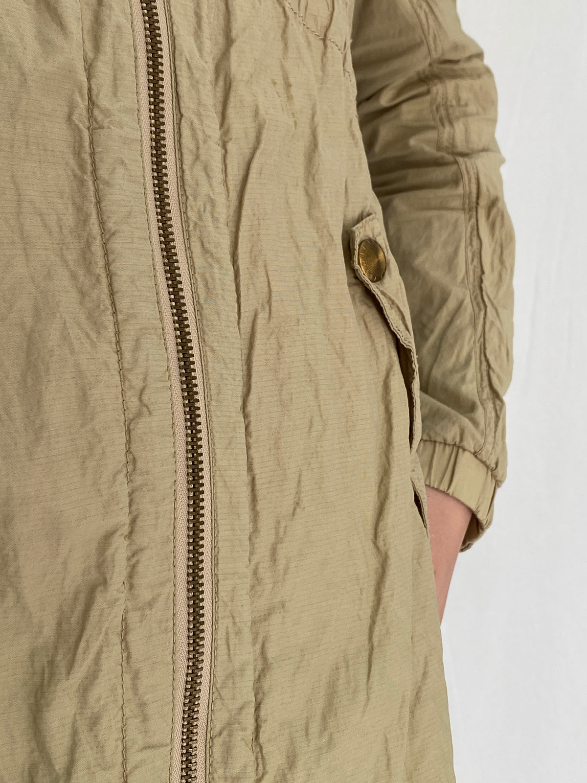 AX Armani Exchange Lightweight Hooded Beige Jacket - S AX Armani Exchange Lightweight Hooded Beige Jacket - S
