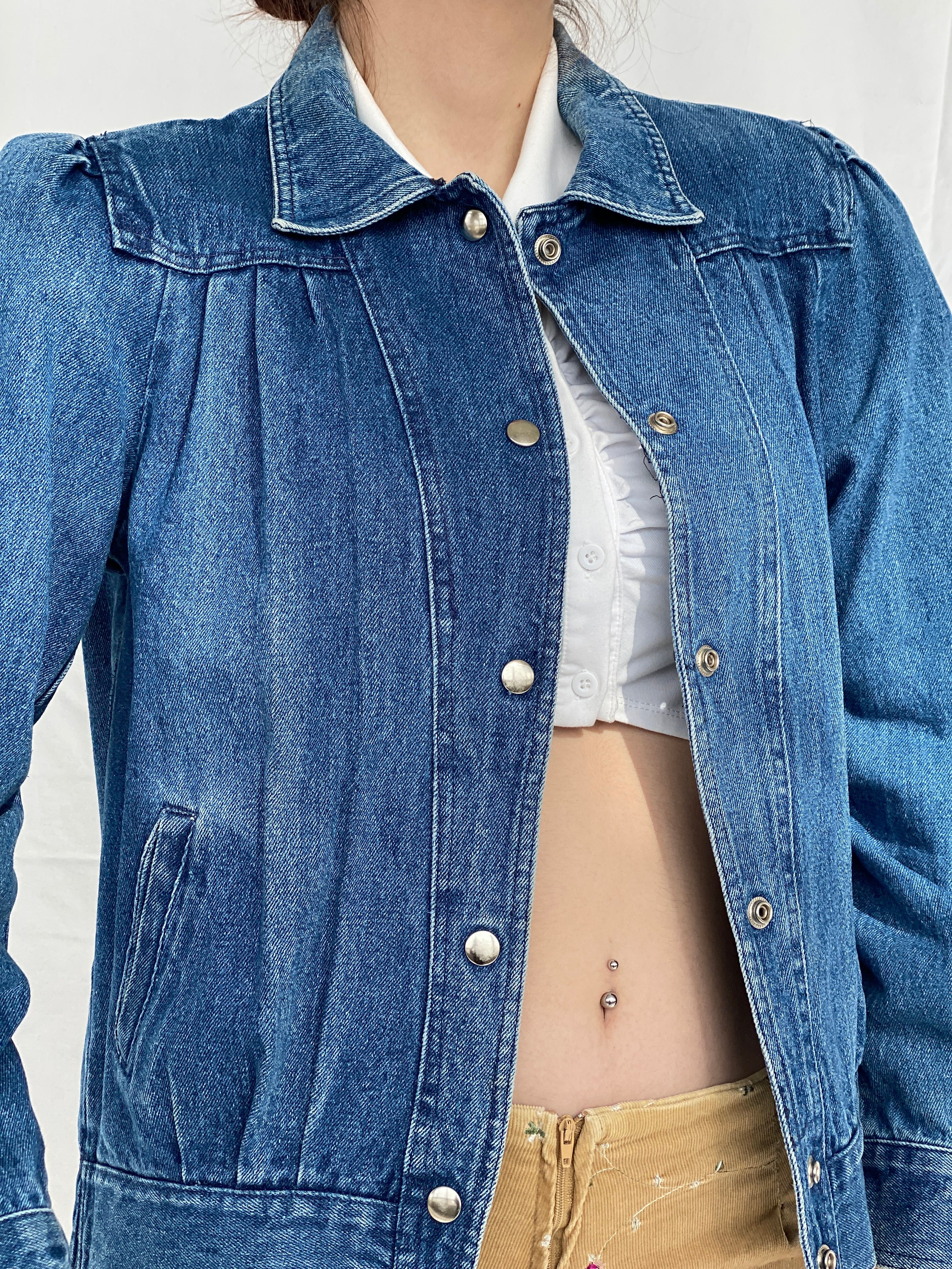 جاكيت بومبر جينز عتيق - مقاس متوسط