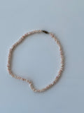 Vintage Pink Shell Beaded Necklace with Barrel Clasp – Natural Seashell Choker
