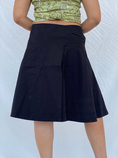 Diesel A-Line Buckled Utility Black Midi Skirt Size XL - Balagan Vintage Midi Skirt 00s, 90s, cargo skirt, Dina, midi skirt, NEW IN