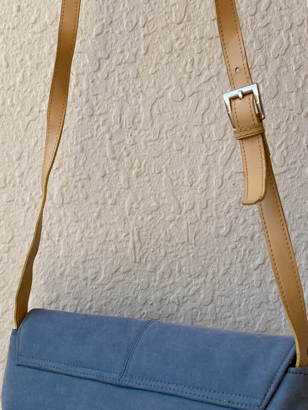 Vintage Amanda Smith Blue Purse Minimalist Y2K Flap Crossbody Bag