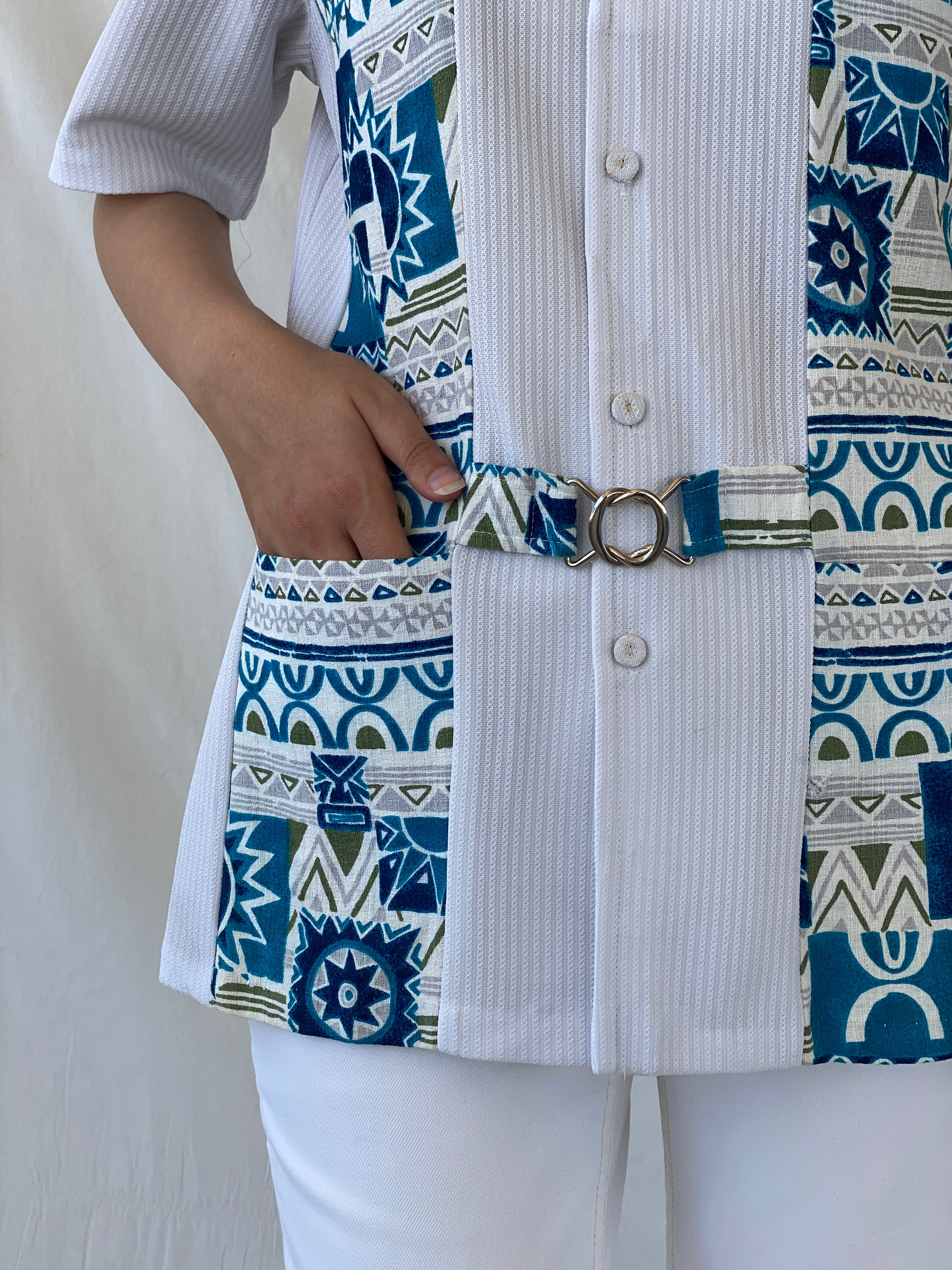 Vintage Liberty House White Aloha Hawaiian Short Sleeve Shirt - M