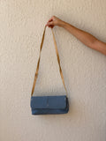 Vintage Amanda Smith Blue Purse Minimalist Y2K Flap Crossbody Bag