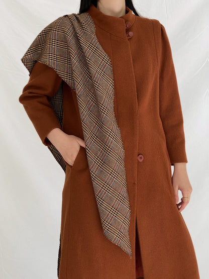 Vintage 80s/90s Fashions by JILL Rust Brown Structured Tailored Coat - S
