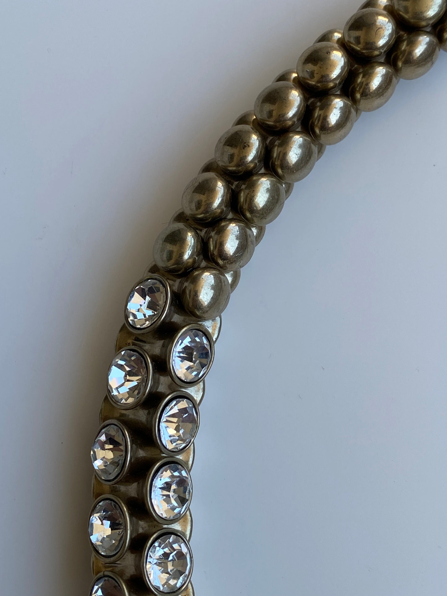 Y2K Banana Republic BR Bronze-Tone Crystal Chunky Statement Necklace