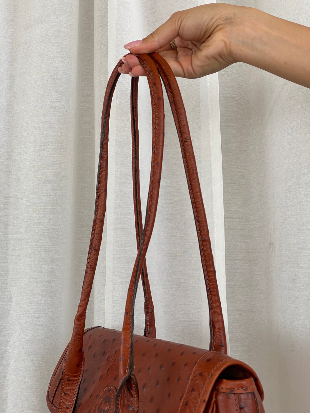 Vintage Los Robles Polo Time Brown Genuine Leather Shoulder Bag