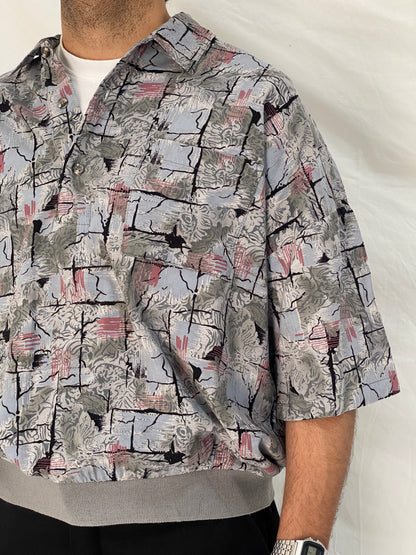Vintage 90s Triumph of California Abstract Print Button-Up Shirt – XL