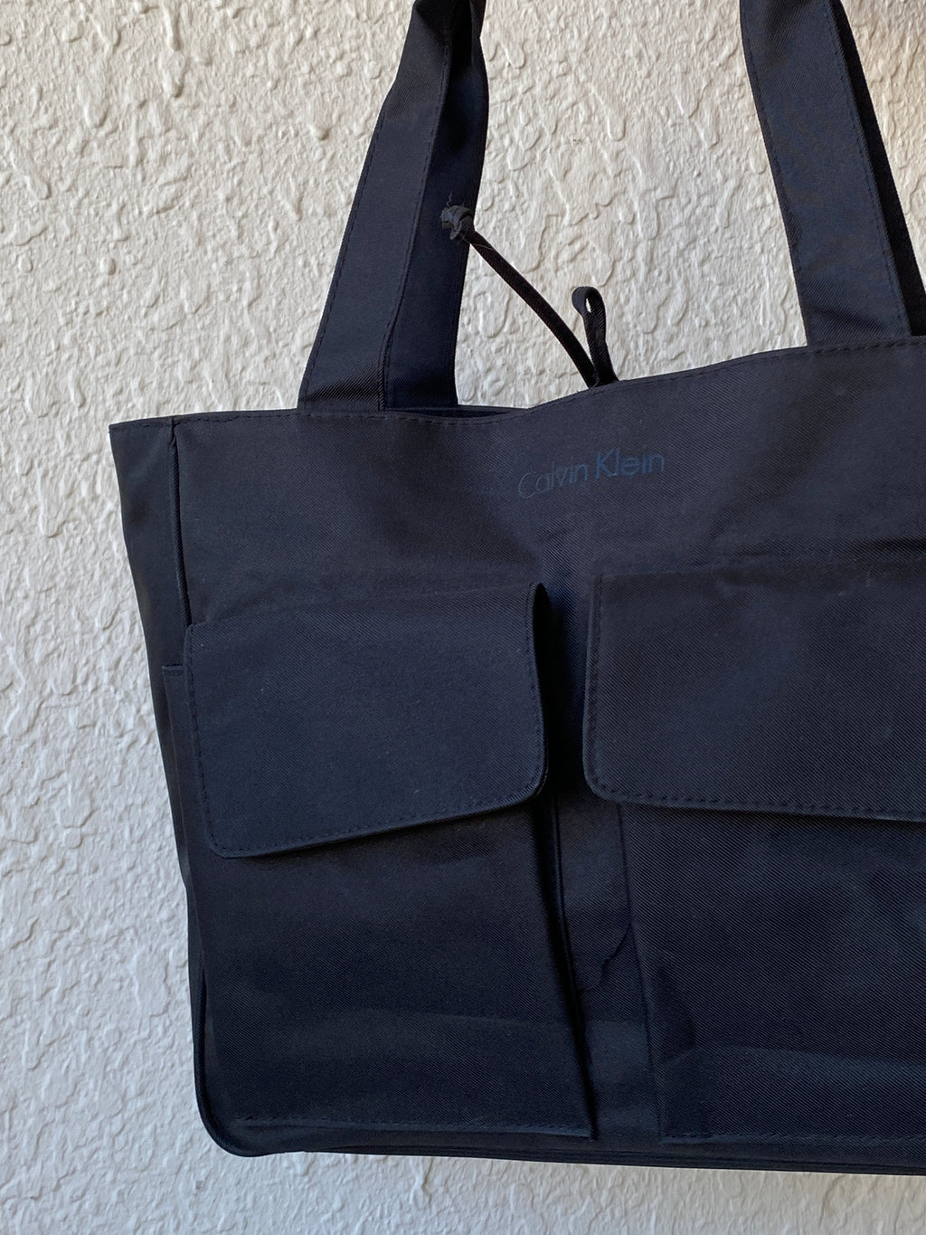 Calvin Klein Collection Shoulder Bag Black Canvas Laptop Tote Bag