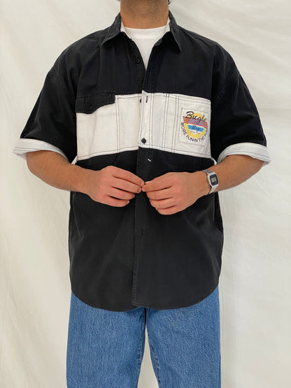 Vintage 90s Bugle Boy Colorblock Cotton Retro Skate Casual Shirt – L