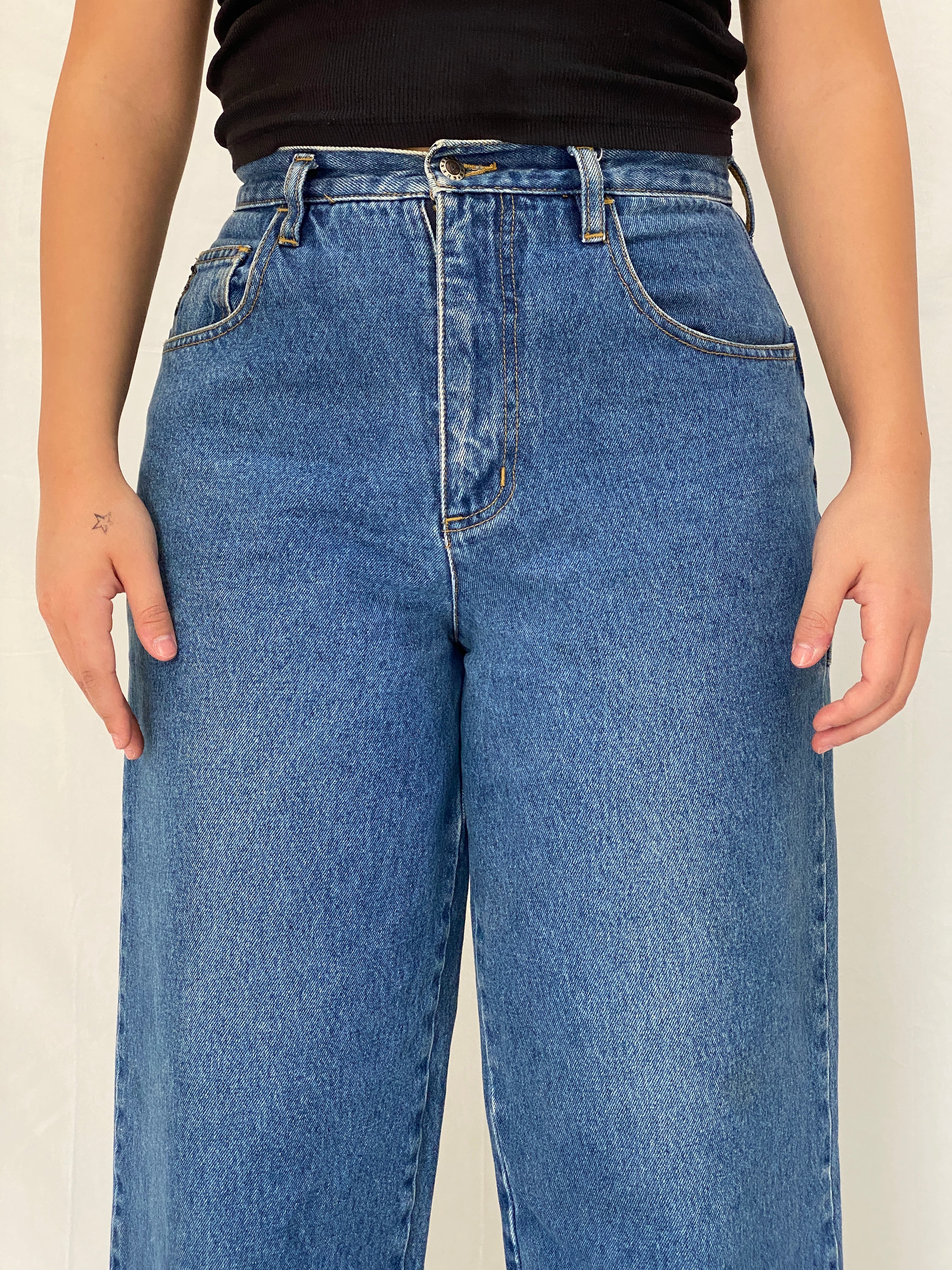 Vintage Guess Jeans Fall '97 Wide Leg High Rise Skater Denim Jean - 38EUR