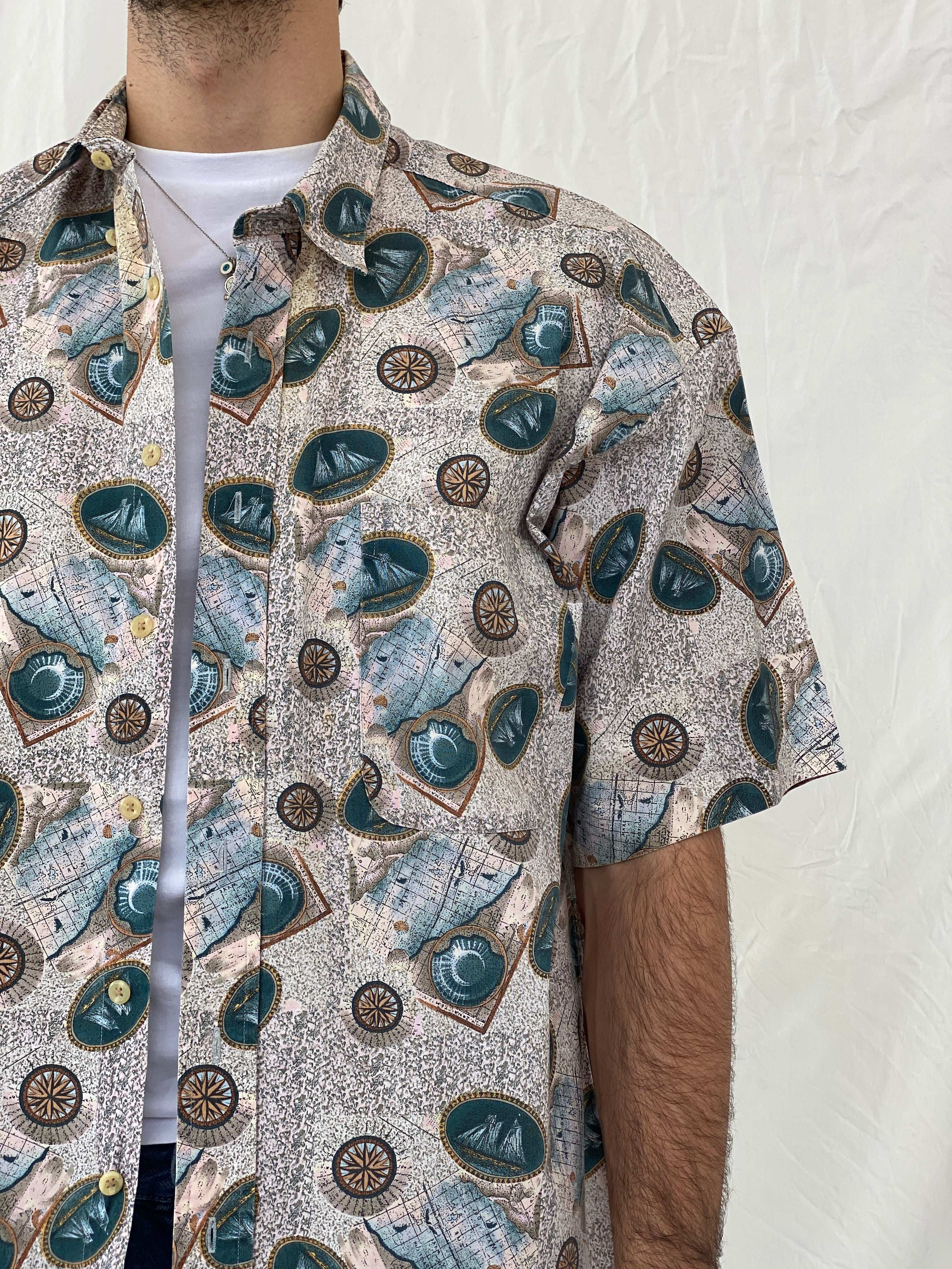 Vintage Links Edition Printed Cotton Shirt Size L - Balagan Vintage Half Sleeve Shirt 00s, 90s, Awsam, half sleeve shirt, NEW IN, printed shirt