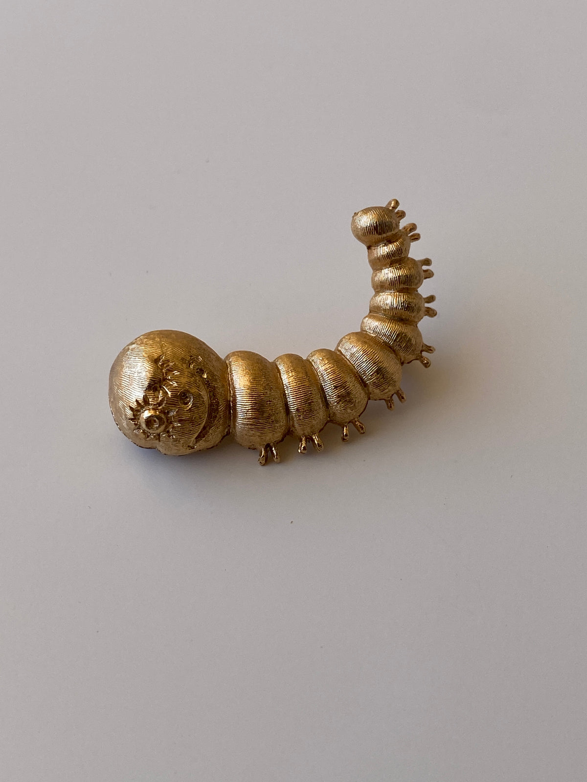 Vintage Napier Gold Tone Caterpillar Brooch Whimsical Figural Designer Pin Vintage Napier Gold Tone Caterpillar Brooch Whimsical Figural Designer Pin