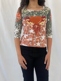 Y2K X-Mail Graphic Heart Flame Women’s Top - M/L