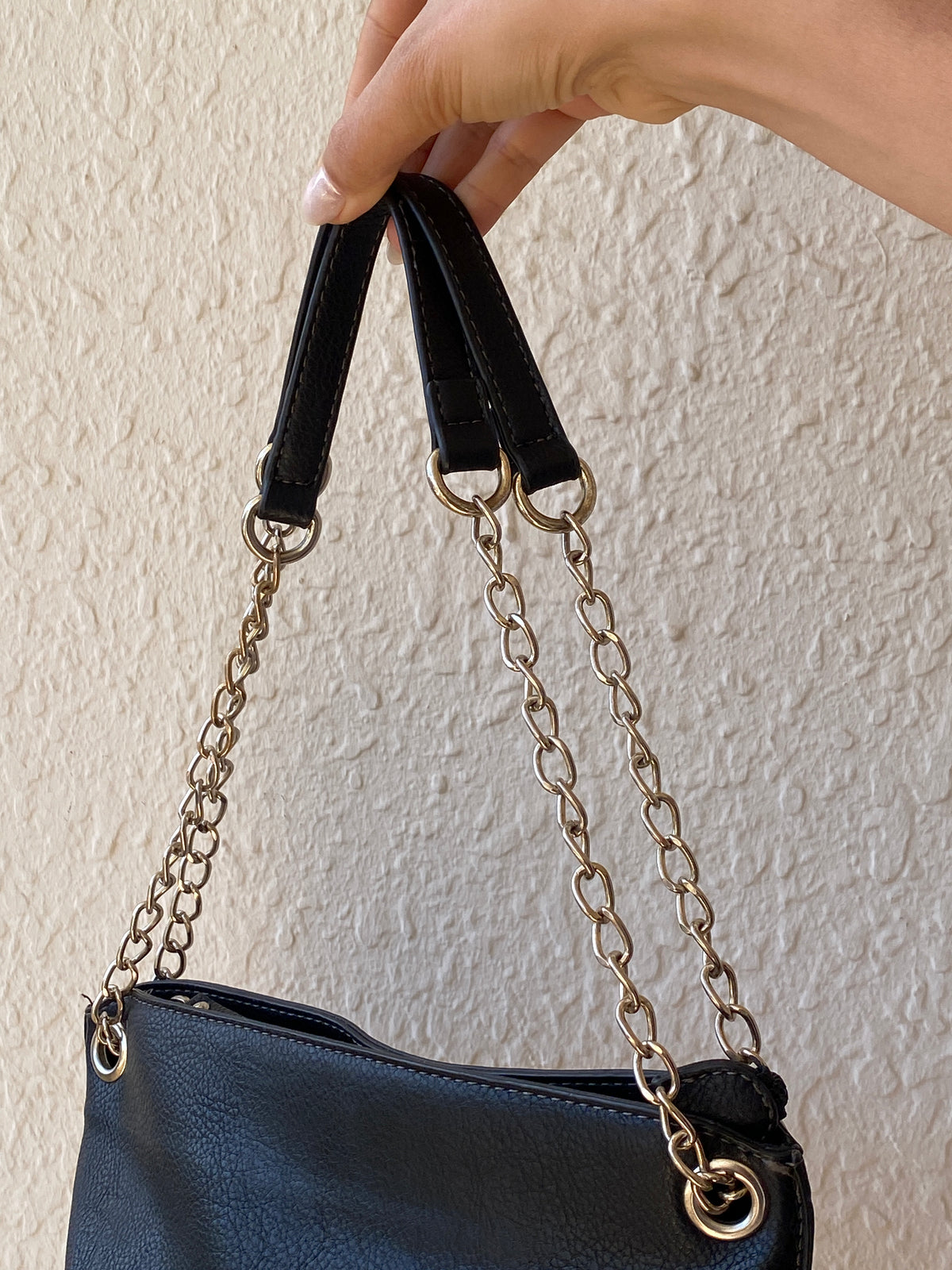 Tom Tailor Denim Black Leather Chain Strap Shoulder Crossbody Bag Tom Tailor Denim Black Leather Chain Strap Shoulder Crossbody Bag