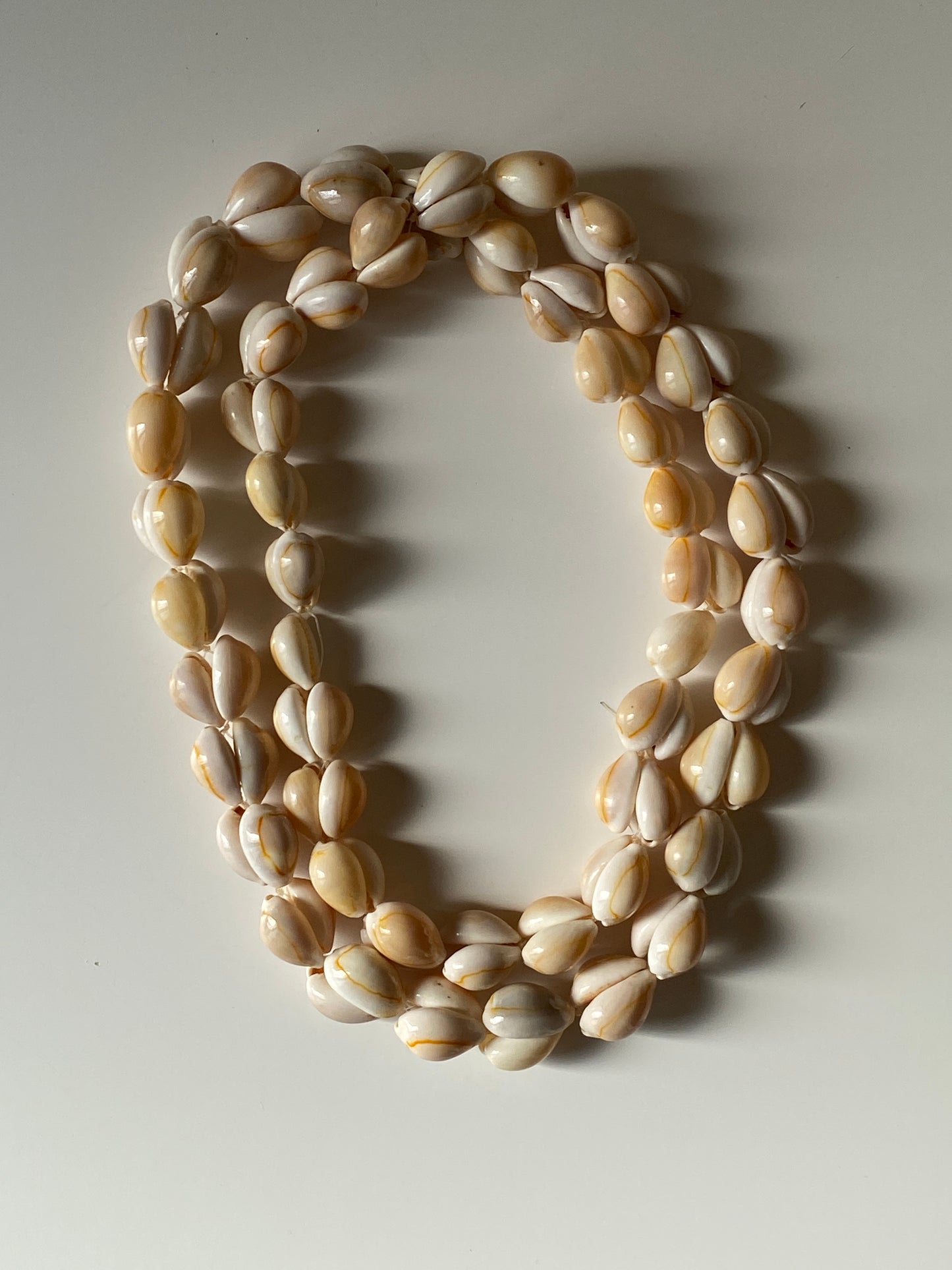 Vintage Natural Cowrie Shell Cream & Sand Tones Boho Beach Necklace
