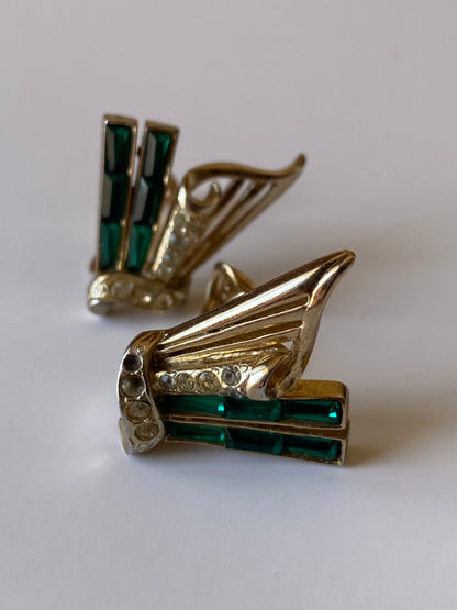 Vintage 1980s Sioux Zanne Messix Faux Pearl Gold Tone Drop Clip-On Earrings