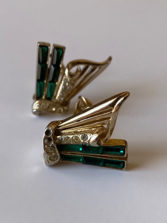 Vintage 1980s Sioux Zanne Messix Faux Pearl Gold Tone Drop Clip-On Earrings