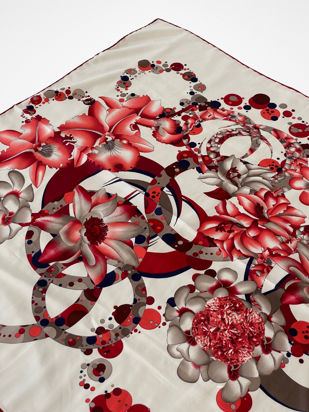 Elegant Zemmira Floral & Abstract Design Square Scarf