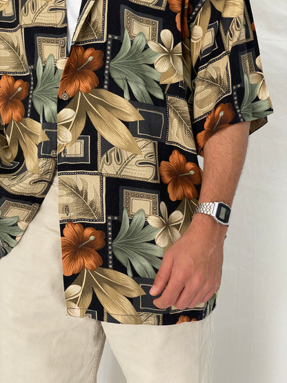 Vintage Campia Moda Tropical Relaxed Fit Rayon Vacation Shirt - L