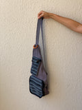 Vintage Boho Crossbody Sling Bag - 100% Cotton with Wooden Ring Detail