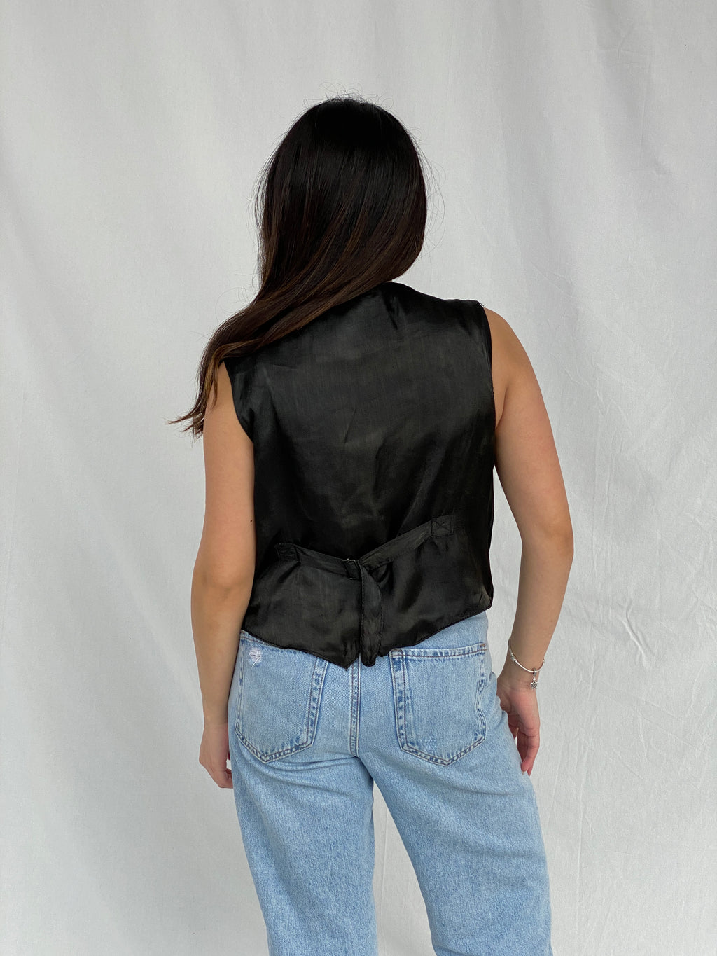 Vintage Copy Richt Concept Cowgirl Black Suede Fringed Women’s Boho Western Vest - M