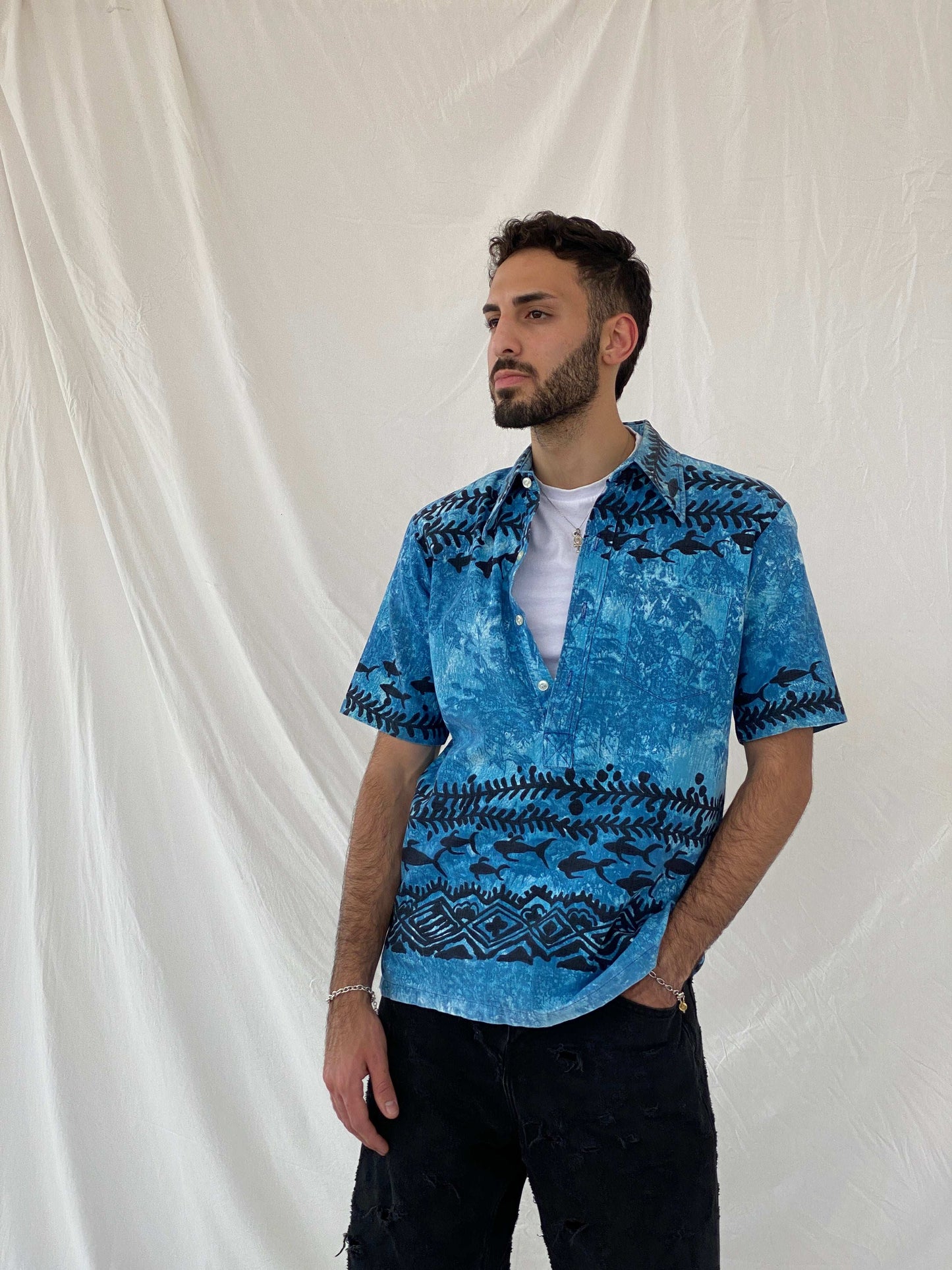 Vintage Lehua Hawaiian Top Size M - Balagan Vintage Half Sleeve Top 90s, Awsam, half sleeve shirt, mens shirt, NEW IN, printed shirt