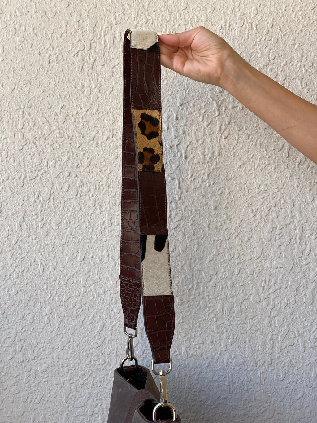 Gorgeous Claudia Firenze Taupe Suede & Brown Leather Bucket Purse Shoulder Bag