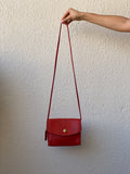 Vintage Classic Coach Chrystie Flap Red Leather Cross Body Bag