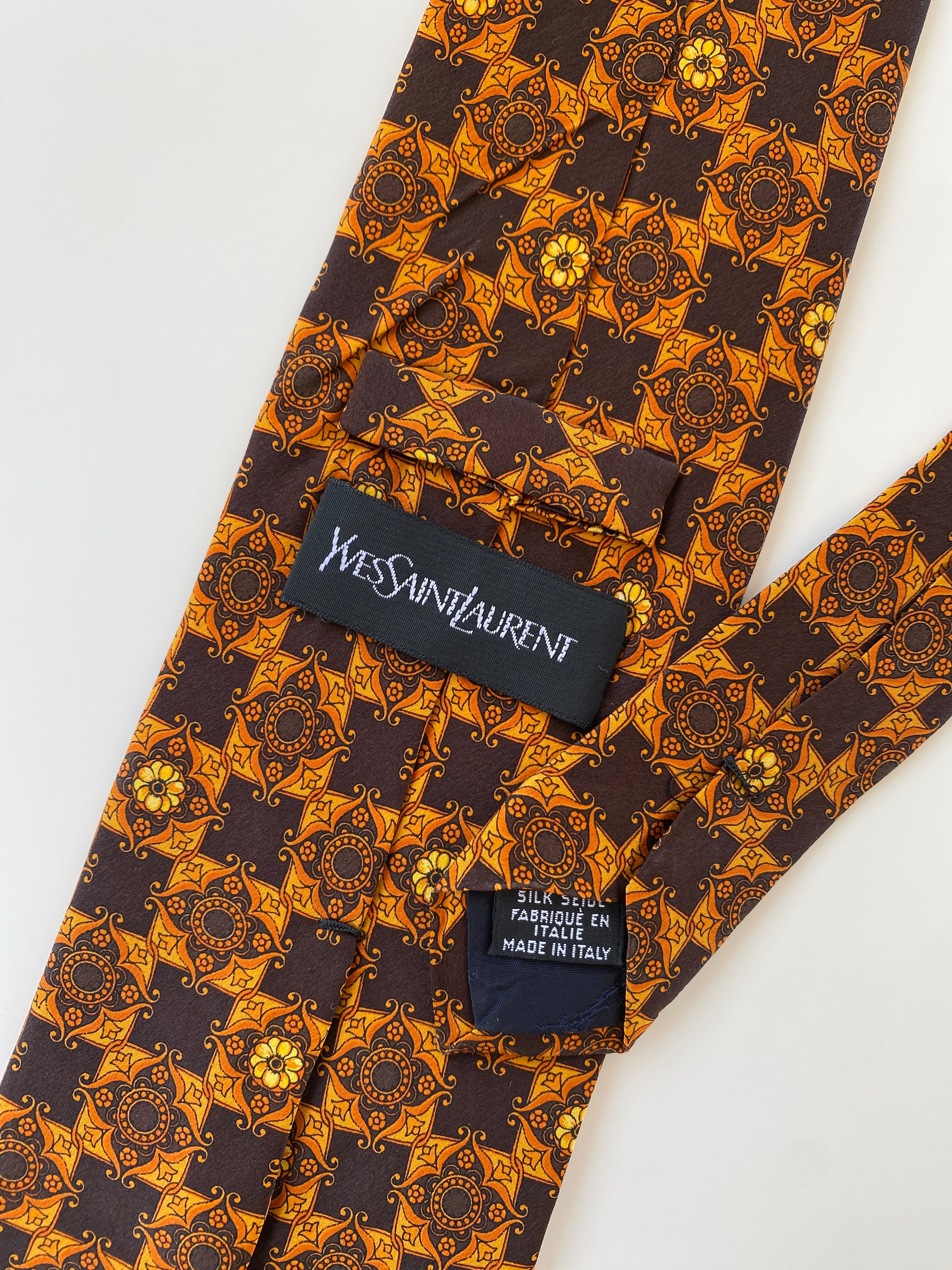 Vintage YSL Yves Saint Laurent Printed Silk Men’s Neck Tie