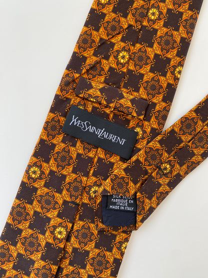 Vintage YSL Yves Saint Laurent Printed Silk Men’s Neck Tie