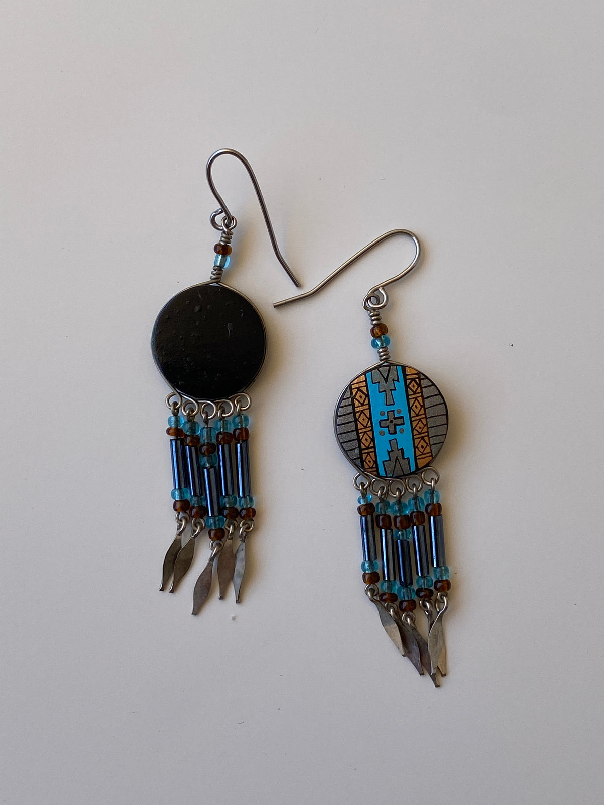 Vintage Southwestern Inspired Beaded Dangle Fringe Earrings Vintage Southwestern Inspired Beaded Dangle Fringe Earrings