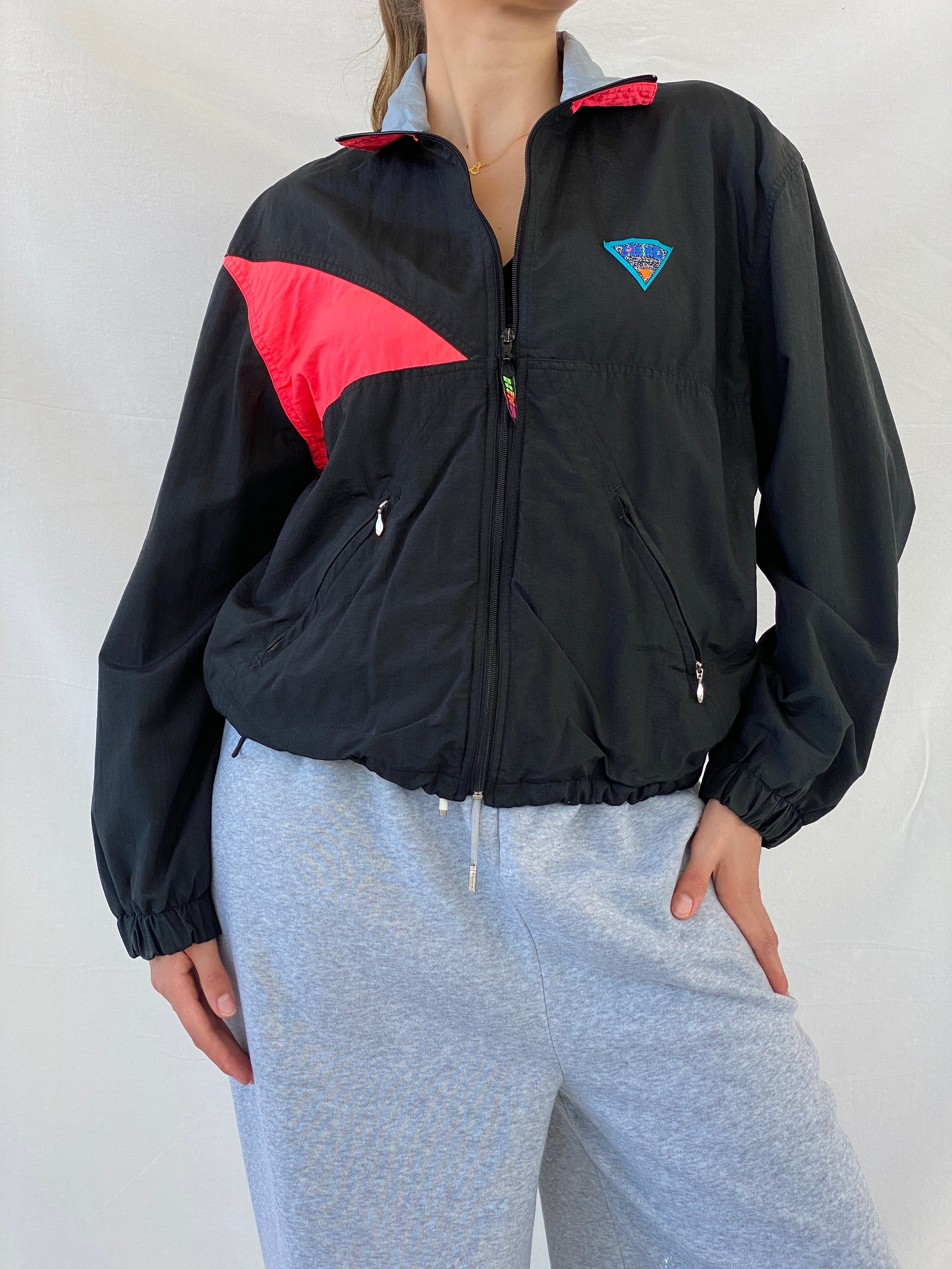 Vintage HIND Black Windbreaker Track Jacket - M