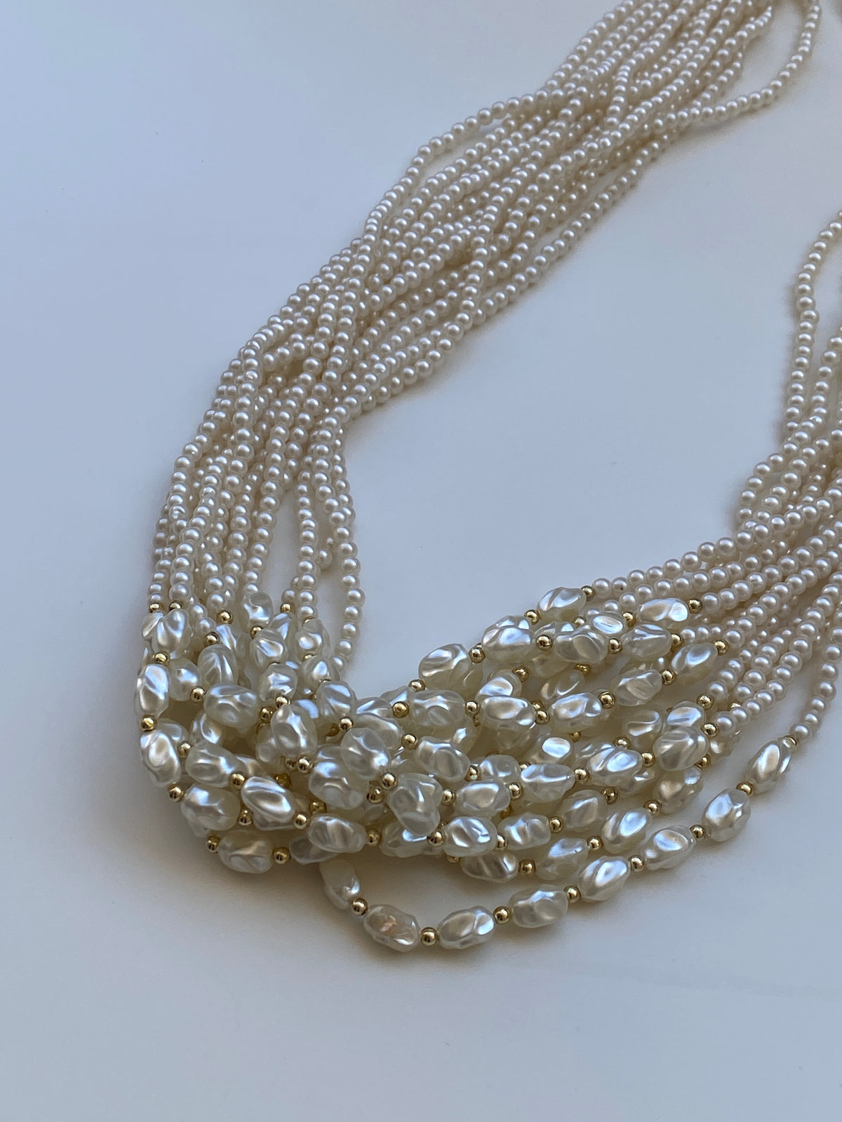 Vintage Multi Strand Faux Pearl Necklace Layered Classic Elegant Jewelry Vintage Multi Strand Faux Pearl Necklace Layered Classic Elegant Jewelry